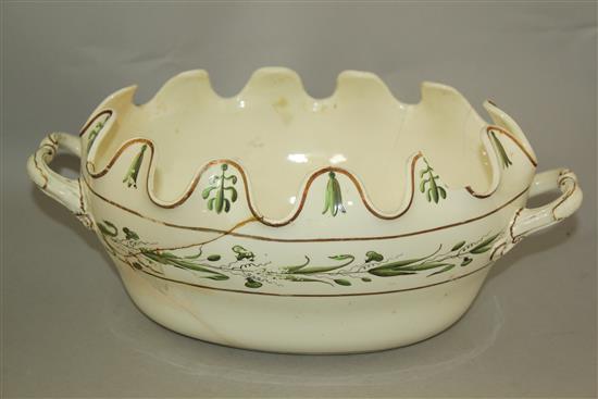 A Wedgwood creamware forty seven piece part dinner service, early 19th century, 39.5cm, some damage